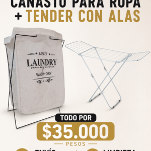 PROMO CANASTO PARA ROPA + TENDER CON ALAS
